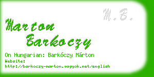marton barkoczy business card