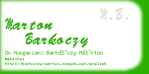 marton barkoczy business card